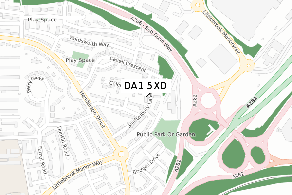 DA1 5XD map - large scale - OS Open Zoomstack (Ordnance Survey)