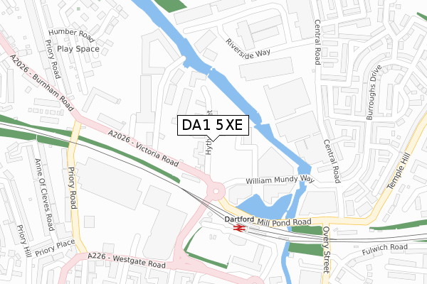 DA1 5XE map - large scale - OS Open Zoomstack (Ordnance Survey)