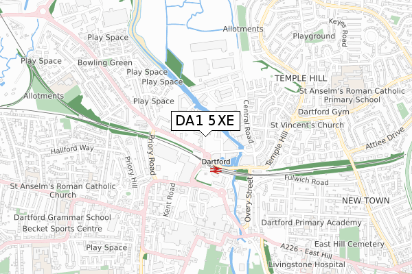 DA1 5XE map - small scale - OS Open Zoomstack (Ordnance Survey) DA1 5XE map - small scale - OS Open Zoomstack (Ordnance Survey)