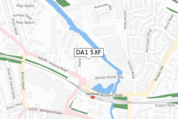 DA1 5XF map - large scale - OS Open Zoomstack (Ordnance Survey)