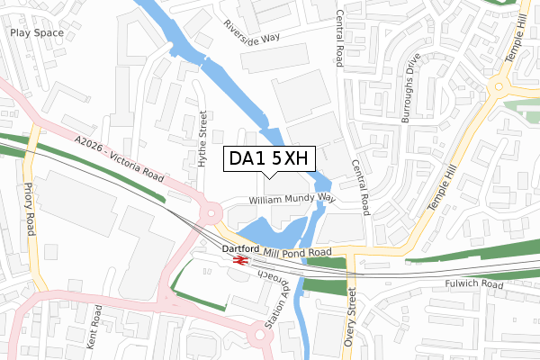 DA1 5XH map - large scale - OS Open Zoomstack (Ordnance Survey)