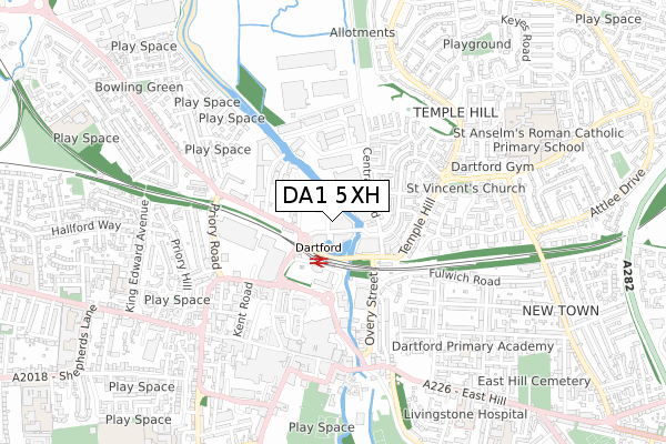 DA1 5XH map - small scale - OS Open Zoomstack (Ordnance Survey)