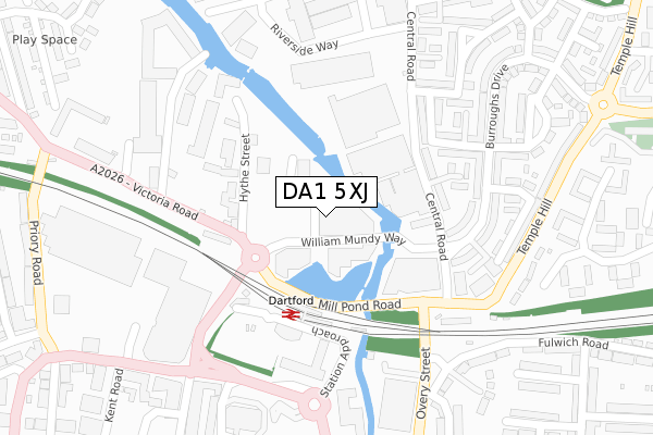 DA1 5XJ map - large scale - OS Open Zoomstack (Ordnance Survey)