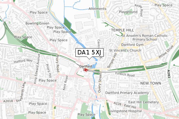 DA1 5XJ map - small scale - OS Open Zoomstack (Ordnance Survey) DA1 5XJ map - small scale - OS Open Zoomstack (Ordnance Survey)