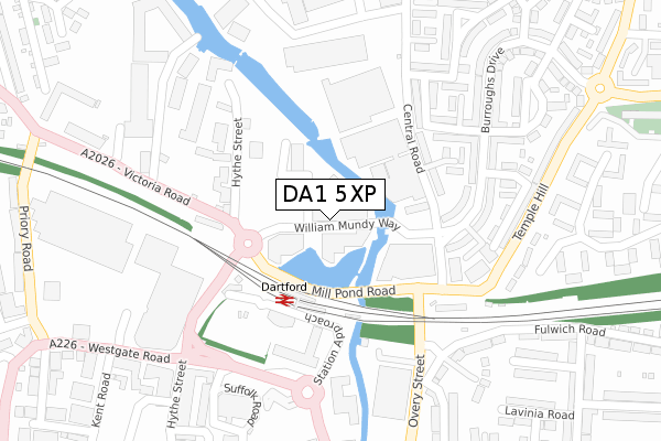 DA1 5XP map - large scale - OS Open Zoomstack (Ordnance Survey)
