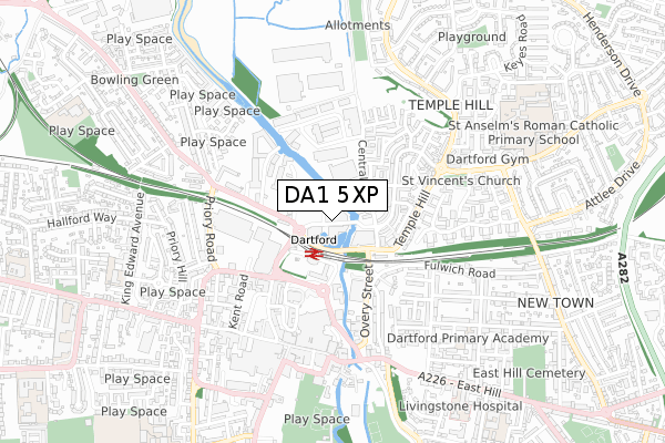 DA1 5XP map - small scale - OS Open Zoomstack (Ordnance Survey)