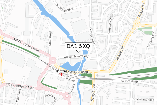 DA1 5XQ map - large scale - OS Open Zoomstack (Ordnance Survey)