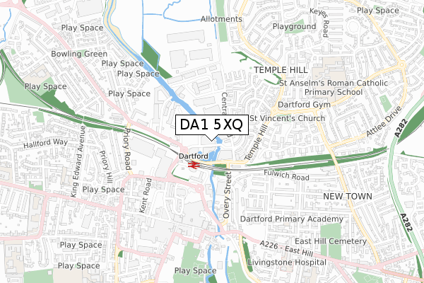 DA1 5XQ map - small scale - OS Open Zoomstack (Ordnance Survey)