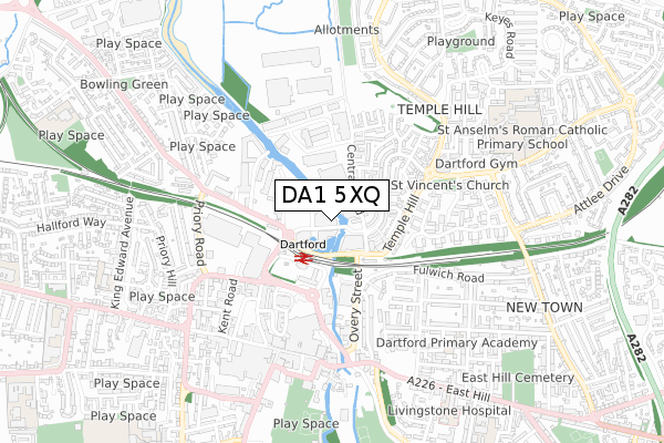 DA1 5XQ map - small scale - OS Open Zoomstack (Ordnance Survey) DA1 5XQ map - small scale - OS Open Zoomstack (Ordnance Survey)