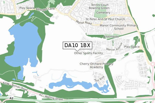 DA10 1BX map - small scale - OS Open Zoomstack (Ordnance Survey)