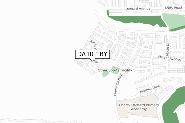 DA10 1BY map - large scale - OS Open Zoomstack (Ordnance Survey)
