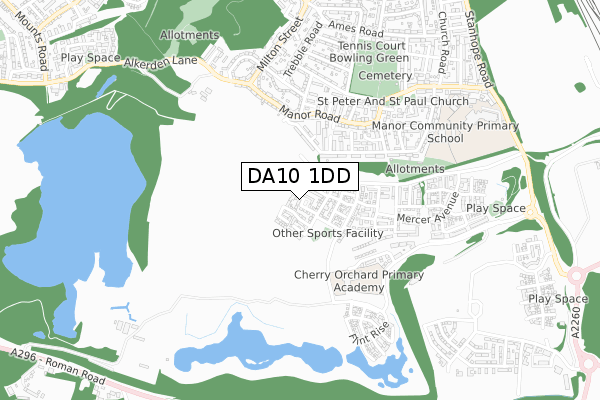 DA10 1DD map - small scale - OS Open Zoomstack (Ordnance Survey)