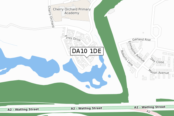 DA10 1DE map - large scale - OS Open Zoomstack (Ordnance Survey)