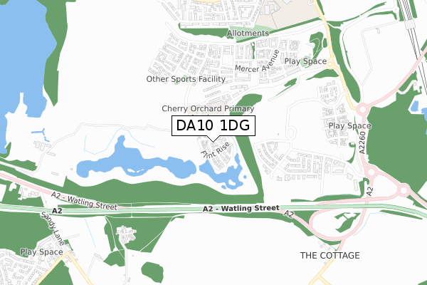DA10 1DG map - small scale - OS Open Zoomstack (Ordnance Survey)