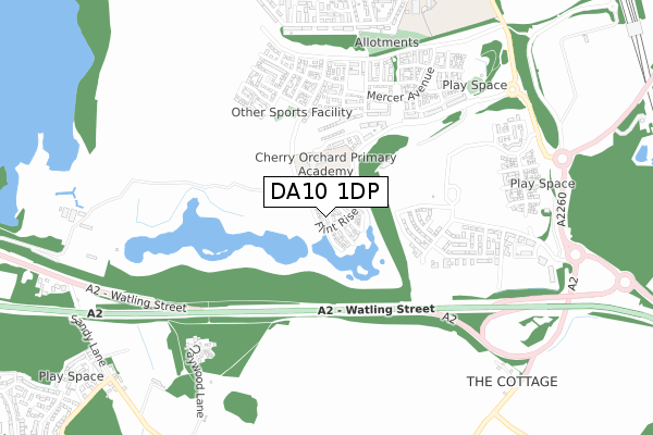 DA10 1DP map - small scale - OS Open Zoomstack (Ordnance Survey)