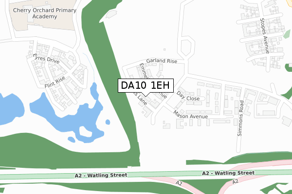 DA10 1EH map - large scale - OS Open Zoomstack (Ordnance Survey)
