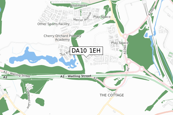 DA10 1EH map - small scale - OS Open Zoomstack (Ordnance Survey)