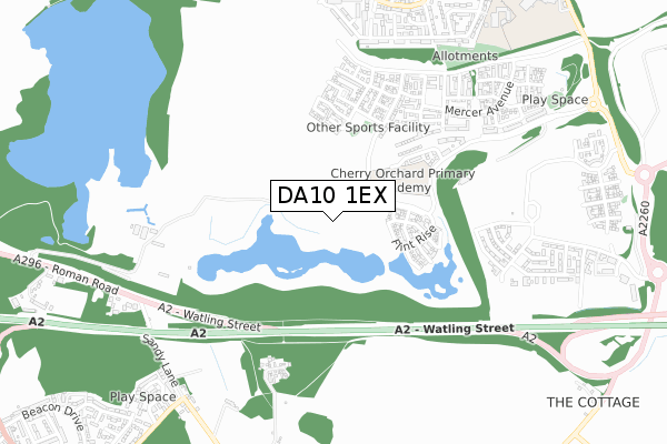 DA10 1EX map - small scale - OS Open Zoomstack (Ordnance Survey)