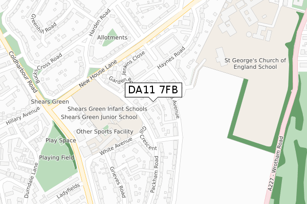 DA11 7FB map - large scale - OS Open Zoomstack (Ordnance Survey) DA11 7FB map - large scale - OS Open Zoomstack (Ordnance Survey)