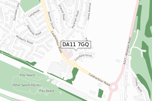 DA11 7GQ map - large scale - OS Open Zoomstack (Ordnance Survey) DA11 7GQ map - large scale - OS Open Zoomstack (Ordnance Survey)