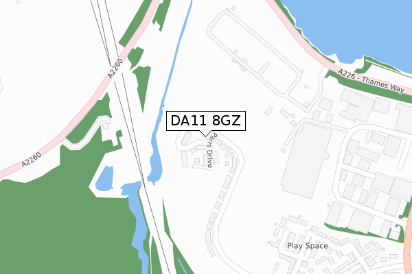 DA11 8GZ map - large scale - OS Open Zoomstack (Ordnance Survey) DA11 8GZ map - large scale - OS Open Zoomstack (Ordnance Survey)