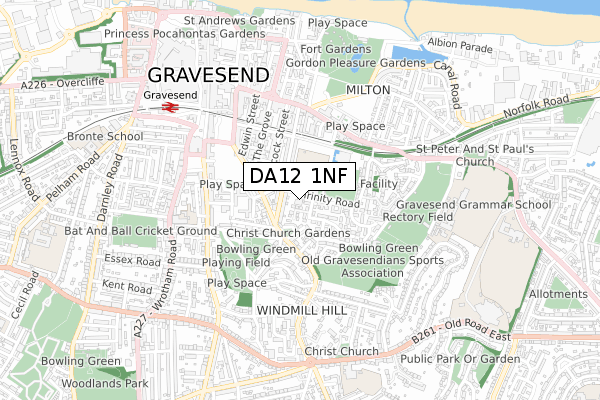 DA12 1NF map - small scale - OS Open Zoomstack (Ordnance Survey)
