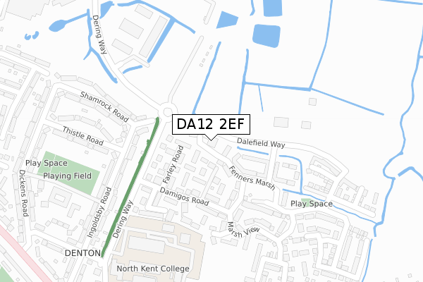 DA12 2EF map - large scale - OS Open Zoomstack (Ordnance Survey)