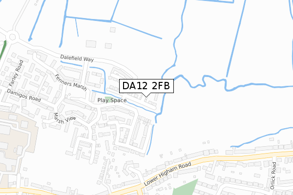 DA12 2FB map - large scale - OS Open Zoomstack (Ordnance Survey)