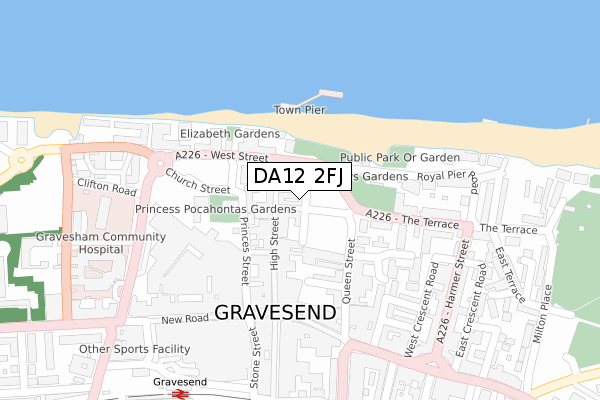 DA12 2FJ map - large scale - OS Open Zoomstack (Ordnance Survey)