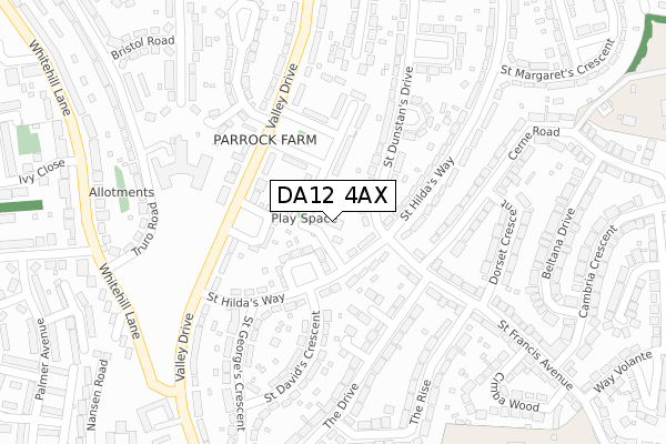 DA12 4AX map - large scale - OS Open Zoomstack (Ordnance Survey)