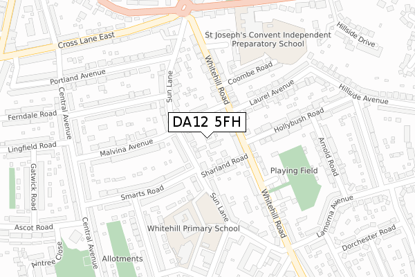 DA12 5FH map - large scale - OS Open Zoomstack (Ordnance Survey)