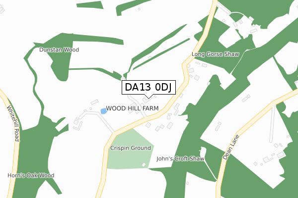 DA13 0DJ map - large scale - OS Open Zoomstack (Ordnance Survey)