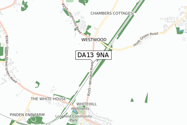 DA13 9NA map - small scale - OS Open Zoomstack (Ordnance Survey)