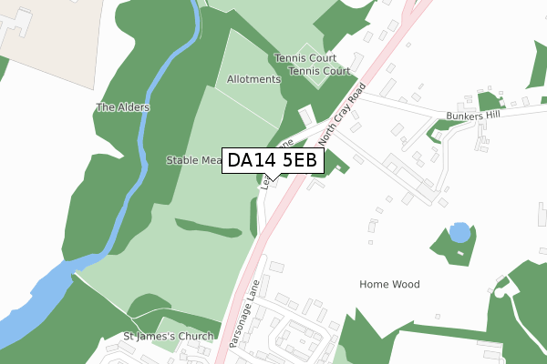 DA14 5EB map - large scale - OS Open Zoomstack (Ordnance Survey)