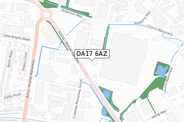 DA17 6AZ map - large scale - OS Open Zoomstack (Ordnance Survey)