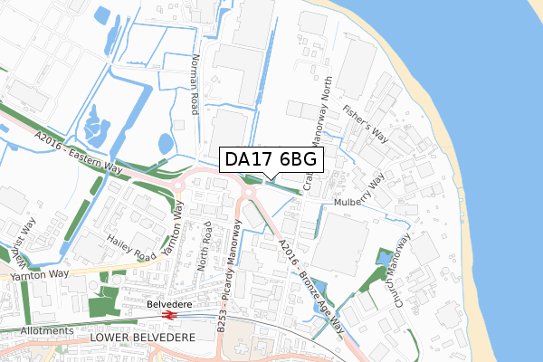 DA17 6BG map - small scale - OS Open Zoomstack (Ordnance Survey)