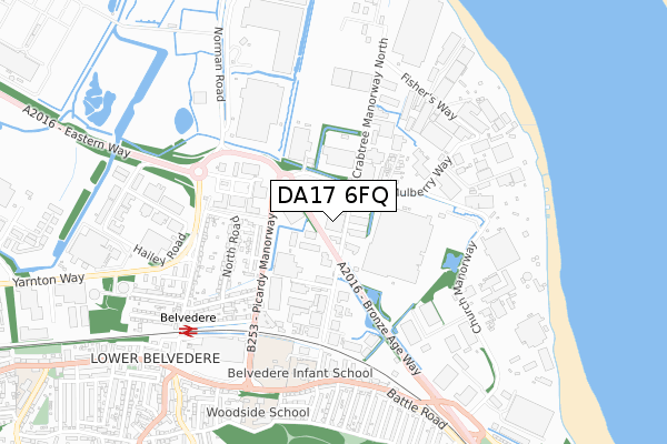 DA17 6FQ map - small scale - OS Open Zoomstack (Ordnance Survey)