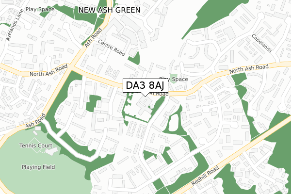 DA3 8AJ map - large scale - OS Open Zoomstack (Ordnance Survey)