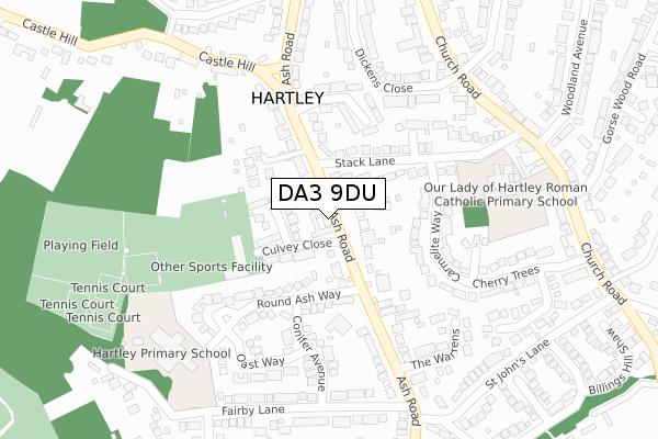 DA3 9DU map - large scale - OS Open Zoomstack (Ordnance Survey)