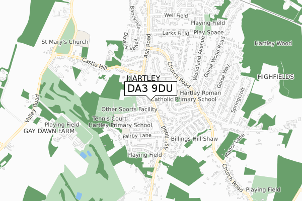 DA3 9DU map - small scale - OS Open Zoomstack (Ordnance Survey)