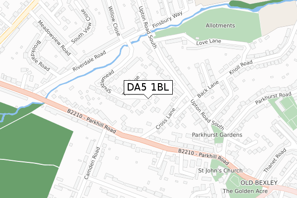 DA5 1BL map - large scale - OS Open Zoomstack (Ordnance Survey)