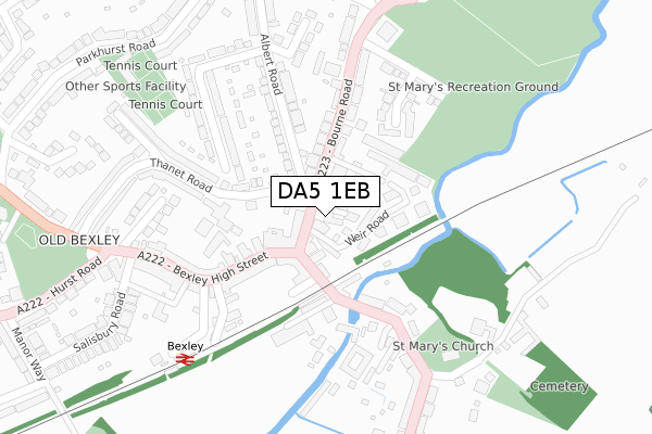 DA5 1EB map - large scale - OS Open Zoomstack (Ordnance Survey)