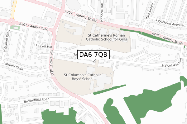 DA6 7QB map - large scale - OS Open Zoomstack (Ordnance Survey)