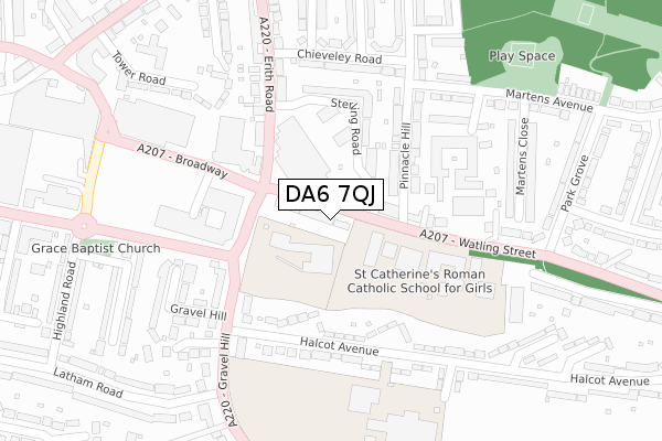 DA6 7QJ map - large scale - OS Open Zoomstack (Ordnance Survey)