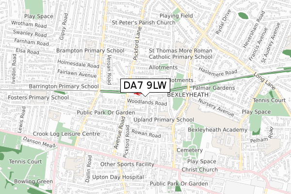 DA7 9LW map - small scale - OS Open Zoomstack (Ordnance Survey) DA7 9LW map - small scale - OS Open Zoomstack (Ordnance Survey)