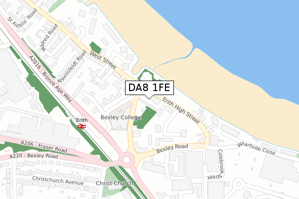 DA8 1FE map - large scale - OS Open Zoomstack (Ordnance Survey)