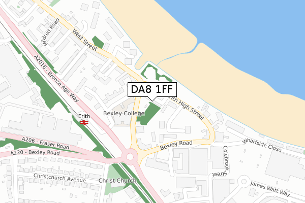 DA8 1FF map - large scale - OS Open Zoomstack (Ordnance Survey)
