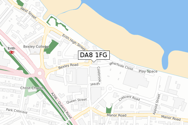 DA8 1FG map - large scale - OS Open Zoomstack (Ordnance Survey) DA8 1FG map - large scale - OS Open Zoomstack (Ordnance Survey)
