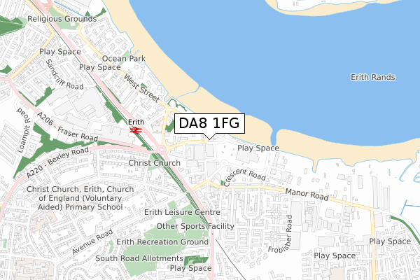 DA8 1FG map - small scale - OS Open Zoomstack (Ordnance Survey) DA8 1FG map - small scale - OS Open Zoomstack (Ordnance Survey)