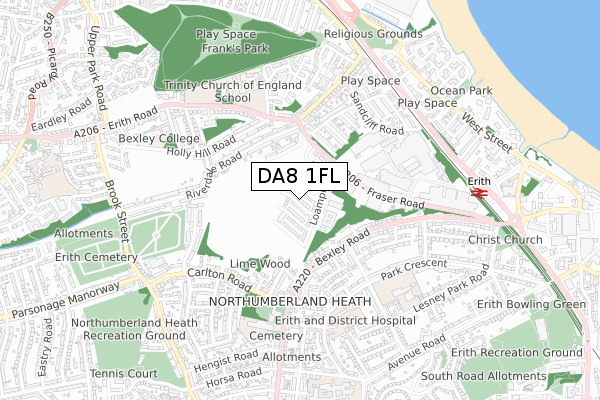 DA8 1FL map - small scale - OS Open Zoomstack (Ordnance Survey) DA8 1FL map - small scale - OS Open Zoomstack (Ordnance Survey)